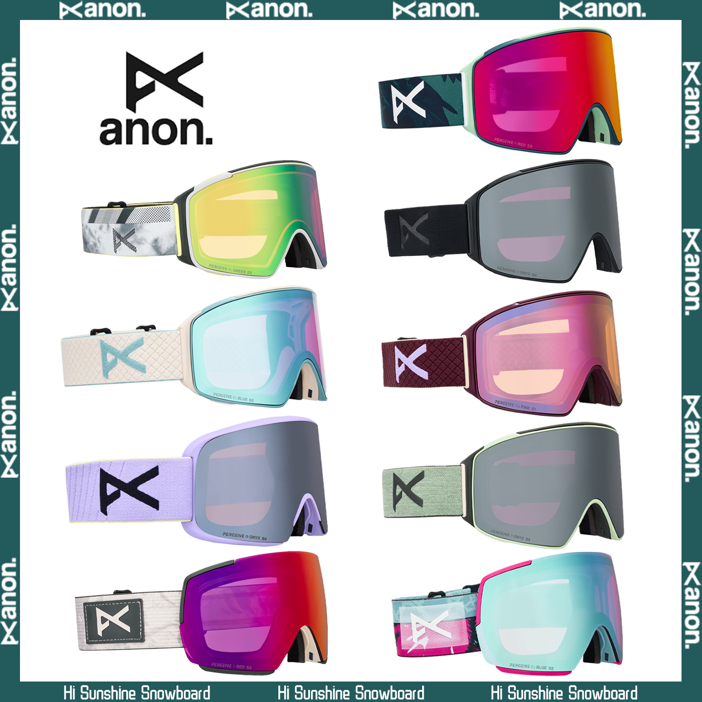 磁吸镜片带护脸ANON滑雪眼镜正品