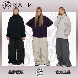 2627GAFH韩国滑雪服单板双板男女款宽松肥大打底连帽套头卫衣