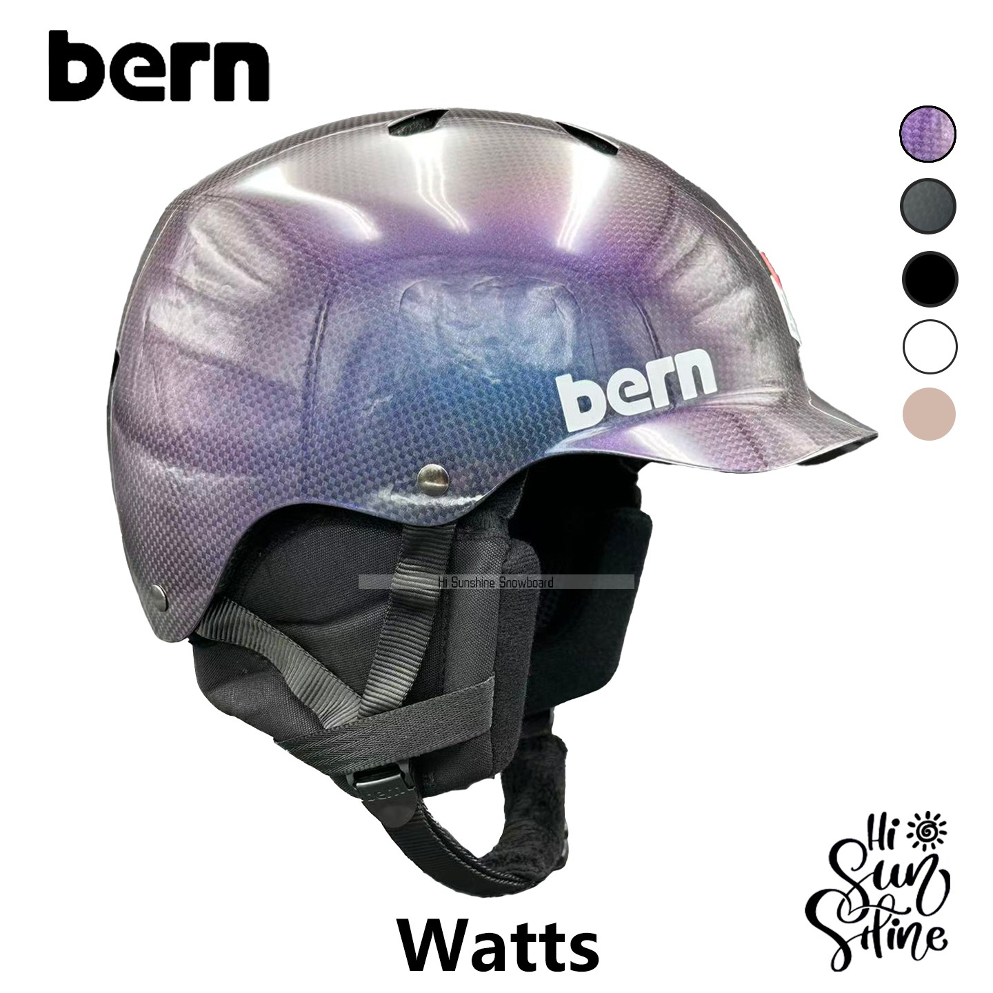 2526美国BERN单板双板滑雪头盔男女款亚洲版碳纤维WATTS CARBON