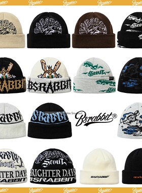 2526BSRABBIT韩国滑雪帽男女同款冬季户外运动保暖圆顶绒线小帽子