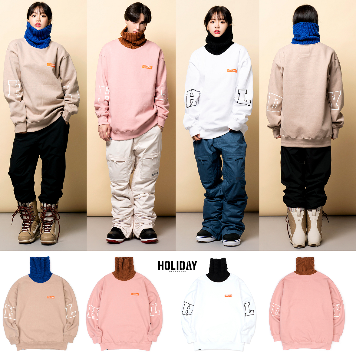 1819HOLIDAY韩国滑雪卫衣男女款单双板保暖套头圆领长款打底卫衣|msdalam kategori sukan/pakaian kasual, sweater sukan/pullover - dari Buy2taobao.com untuk memberikan perkhidmatan ejen Taobao profesional membeli