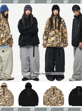 2526USS2韩国滑雪帽衫单板双板男女款套头宽松连帽运动帽衫POLO