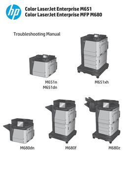 惠普 M651n 651dn 651xh M680dn 680f 680z 彩机英文故障手册
