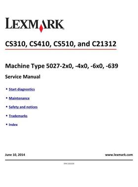 利盟 CS310 CS410 CS510 C21312 彩机英文维修手册