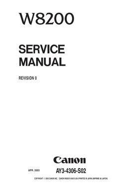 佳能 W8200 英文维修手册