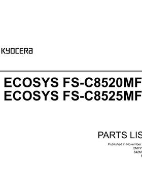 京瓷 FS-C8520MFP FS-C8525MFP 彩机英文零件手册