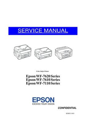 爱普生 WF-7620 WF-7610 WF-7110 喷墨打印机英文维修手册