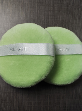 现货 日本本土MENARD美伊娜多绿色毛绒美妆蛋散粉扑圆形粉扑 替换