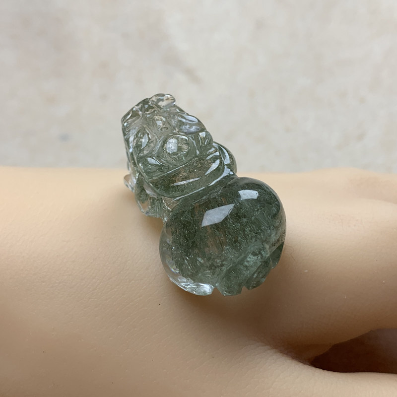 天然水晶 绿幽灵 千层 聚宝盆 貔貅 吊坠 摆件 配件 一对一实拍