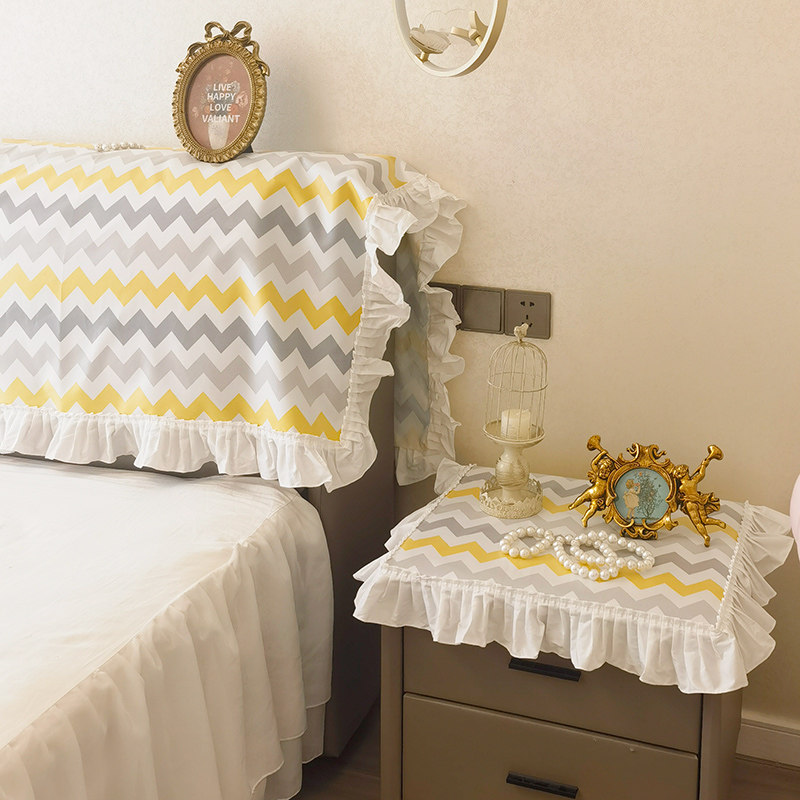 法式荷叶花边床头套罩高级感布罩床头盖巾防尘盖布万能通用床头巾,居家布艺,床头罩,淘宝优惠券,粉丝福利购,淘宝优惠卷