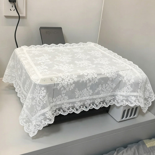 美式蕾丝绣花立式空调柜机盖巾厨师机打印机沥水架通用装饰防尘布