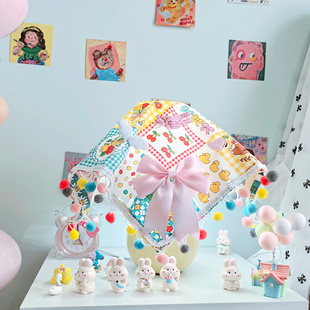 粉色蝴蝶结床头灯罩茶盘遮灰布防尘布桌布2026新款布艺法式高级感