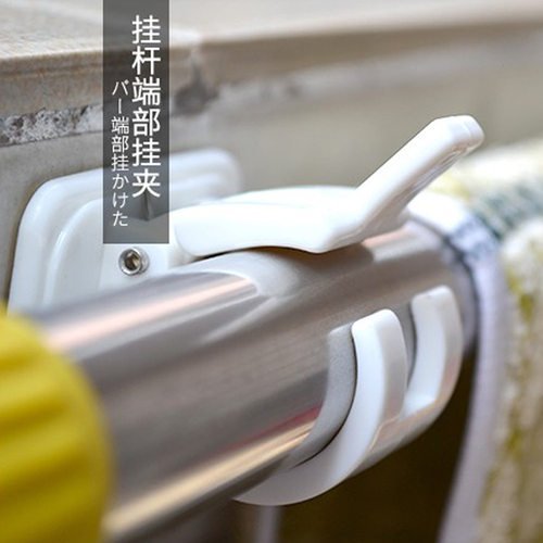 多功能浴室圆杆强力粘胶弹簧挂钩