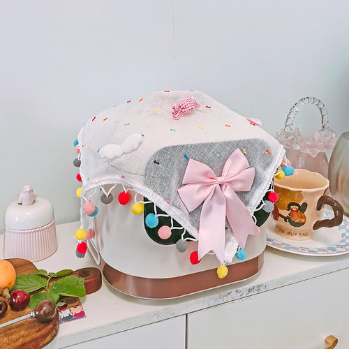 ins仪器电饭煲防尘罩透气透明厨房电器咖啡机布艺装饰电暖器遮丑