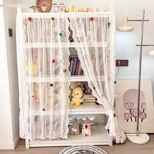 柜子防尘帘子穿杆帘女孩卧室
