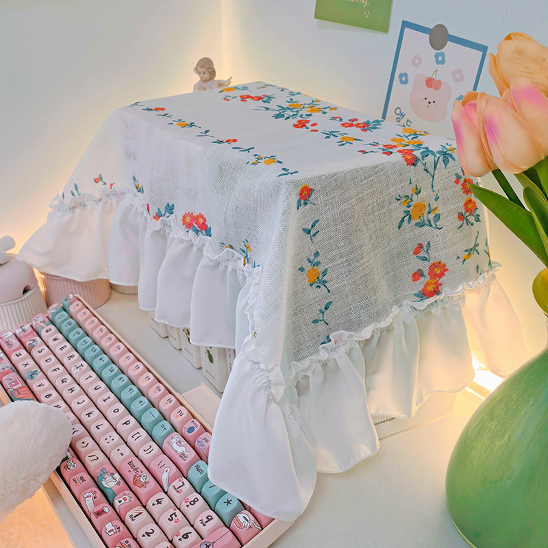 棉麻透气书本收纳防尘布甜美碎花微波炉打印机显示器罩遮丑布通用,居家布艺,万能盖巾,淘宝优惠券,粉丝福利购,淘宝优惠卷