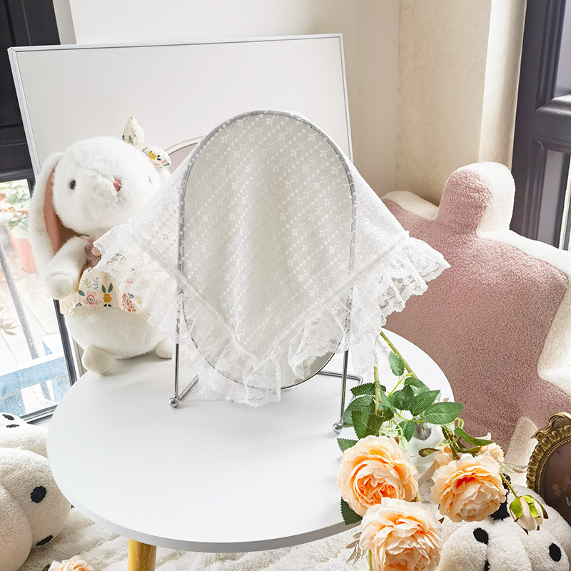 法式蕾丝公主风白色蕾丝雕花镜子化妆镜盖巾盖布防尘布遮盖防灰尘,居家布艺,万能盖巾,淘宝优惠券,粉丝福利购,淘宝优惠卷
