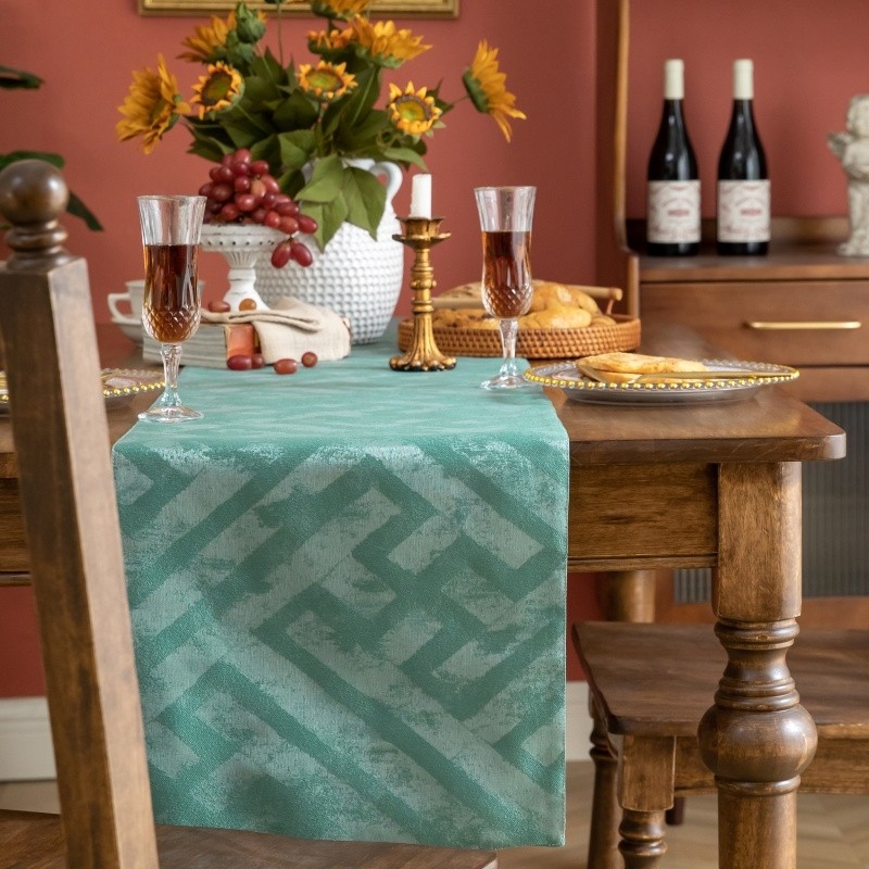 2025春北欧轻奢美式绿真感米色西餐桌茶几玄关鞋柜长条桌旗可定制,居家布艺,桌旗,淘宝优惠券,粉丝福利购,淘宝优惠卷