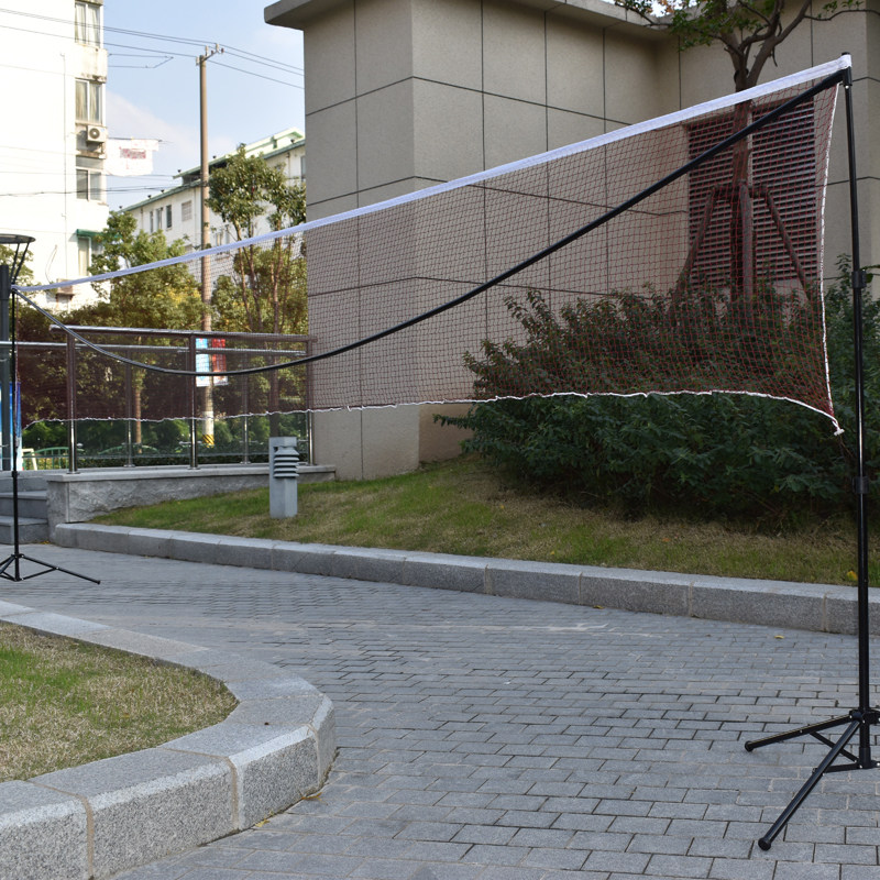 MYSPORTS 简易折叠羽毛球网架便携式标准比赛移动网柱毽球支架子