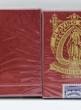 美國 Late 19th Century Square Faro Gilded 紅色 收藏 撲克牌