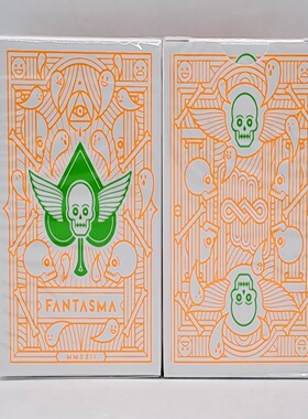 美國原裝進口 Fantasma Ecto-Core 白底橘綠桃 收藏 撲克牌