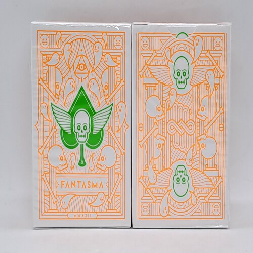 美國原裝進口 Fantasma Ecto-Core 白底橘綠桃 收藏 撲克牌