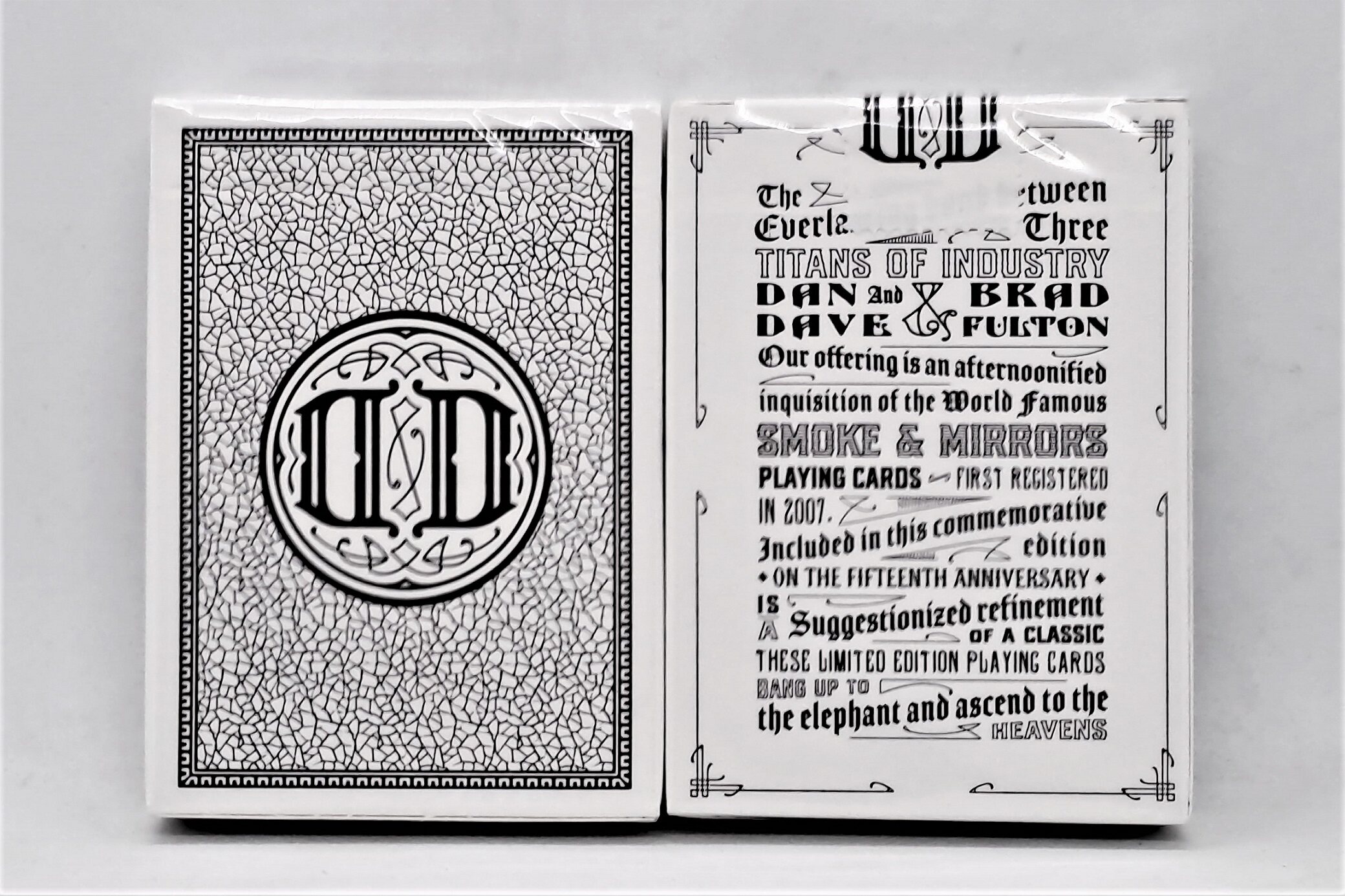 美國進口 Smoke & Mirrors 白 15周年紀念版 DD 花切收藏 撲克牌