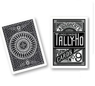 美國進口 TALLY HO 黑色 圓背 特制 撲克牌