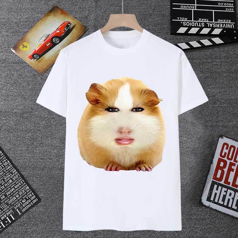 荷兰猪的小曲表情包短袖男t恤女可爱豚鼠猪妞表情包仙女下凡衣服