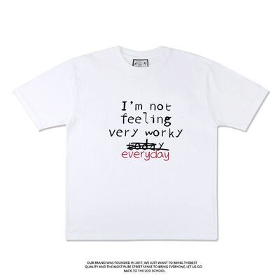 Im not feeling very work everyday趣味英文短袖T恤夏季男女潮