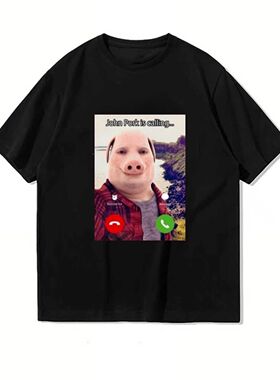 John Pork Is Calling T Shirt约翰·波克正在打电话趣味短袖T恤