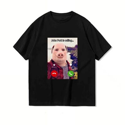 John Pork Is Calling T Shirt约翰·波克正在打电话趣味短袖T恤