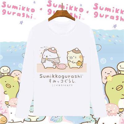 日系角落生物sumikko gurashi角落小伙伴墙角生物长袖春秋T恤衣服
