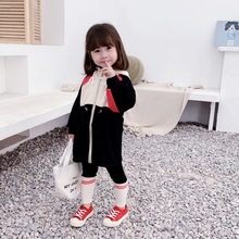 儿童宝宝时髦拼色拉链开衫 韩版 洋气上衣潮 女童外套秋2019童装 新款