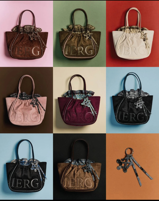 泰国Merge新款2025中号大容量格子内里撞色鹿皮绒托特手提单肩包