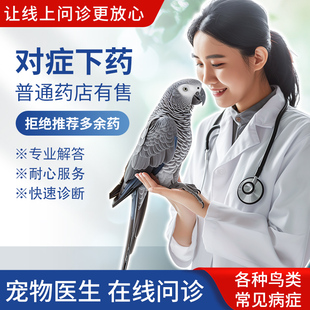 鹦鹉在线问诊牡丹虎皮鸟类生病专用不适流鼻伤风炸毛咨询医生药