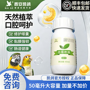 凯鸽鹦鹉鸟专用药防霉克珠净白色念珠嗉囊调理胀气粘液常备品药