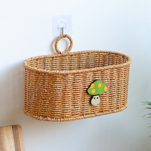 创意可爱玄关门背宿舍壁挂钥匙杂物收纳篮免打孔厨房姜蒜筐