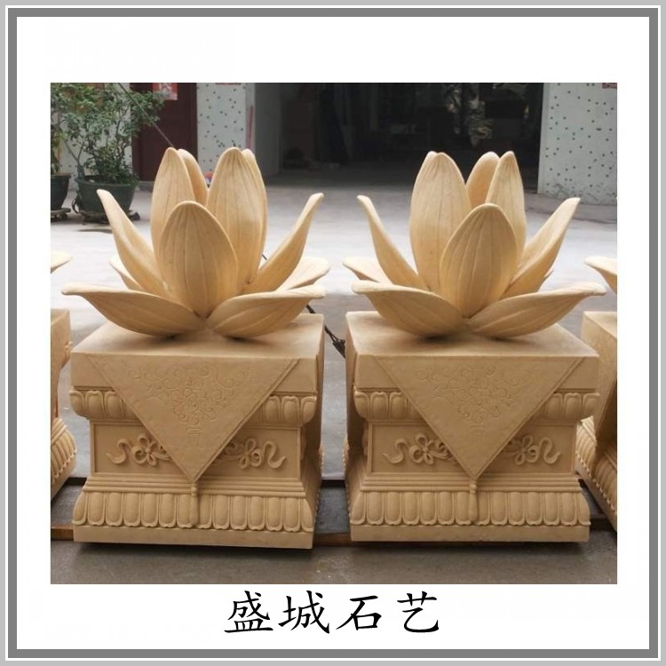 砂岩欧式柱墩莲花基座人造砂岩浮雕沙岩雕塑园林景观壁画砂岩喷泉
