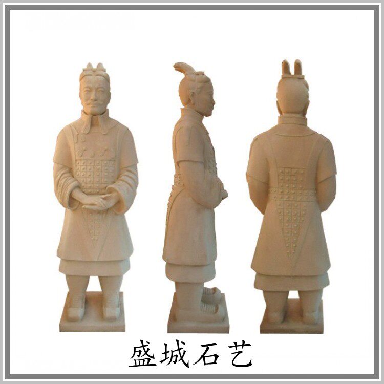 砂岩玻璃钢仿铜雕塑将军俑圆雕人物雕塑沙岩浮雕立体壁画背景墙