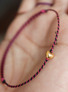 k金心型可调节本命年手绳