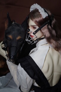 【银黑口枷】BJD娃用真皮原创止咬器正装配饰三分四分六分叔ID7