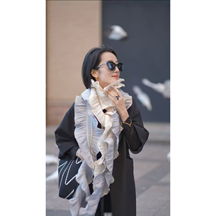 长度：2.2米 2024新款 女士围巾镶钻围脖欧美风格 围巾652 2.4M