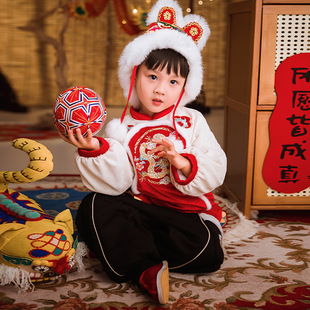 全程锦绣男女宝宝贺新春汉服中国风儿童长袖唐装卫衣马面裙拜年服