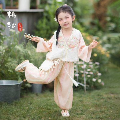 女童春秋中国风唐制汉服裤子套装
