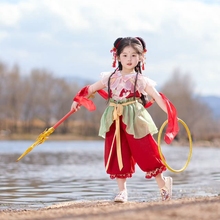 今兮古兮正品哪吒莲花男女儿童夏装新品中国风古装汉服灯笼裤套装