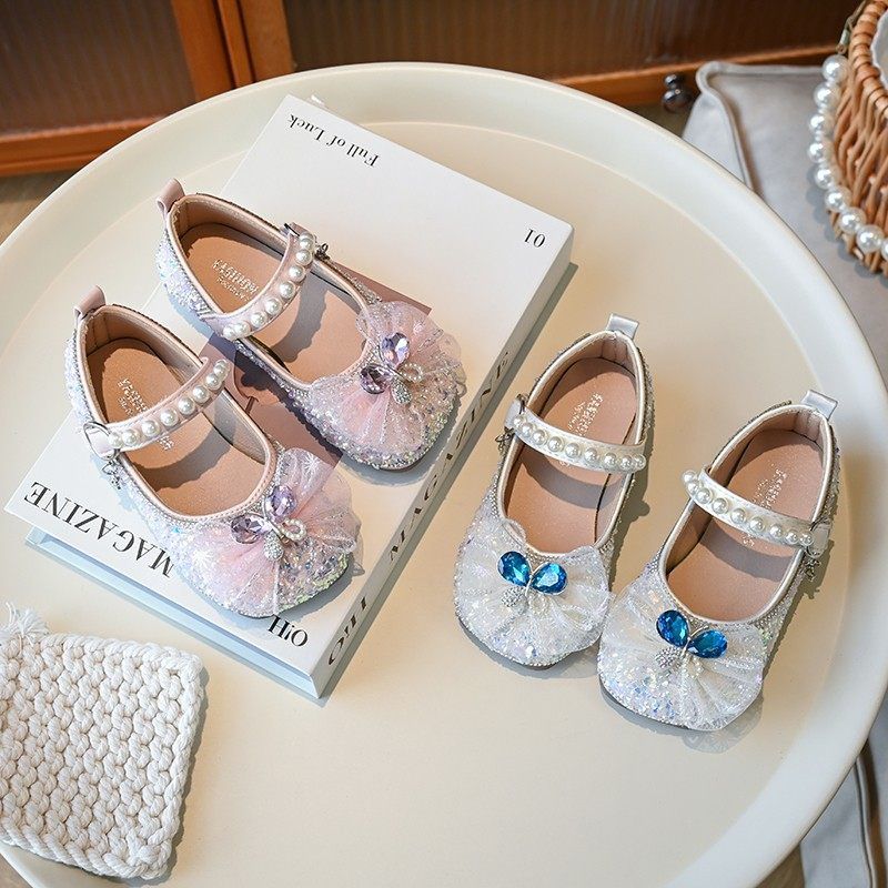 女童浅口小皮鞋满钻水晶春秋新款