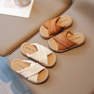 女童平底鞋2026新款夏季复古民族小仙女晚风波西米亚沙滩外穿拖鞋