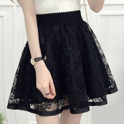 韩版少女黑色沙网下半身黑裙春装深色蕾丝半身裙短裙甜美夏季温柔|msdalam kategori Butik wanita / wanita, skirt - dari Buy2taobao.com untuk memberikan perkhidmatan ejen Taobao profesional membeli