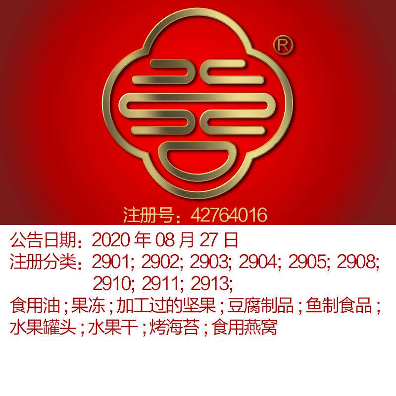 29类图文《红双喜》油;燕窝,加工过的坚果,鱼制食品;北京商标出售